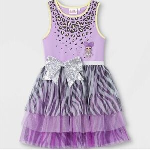Size XS 4T / 5T Girls L.O.L. Surprise! Purple Lavender, gray & black Tutu Dress